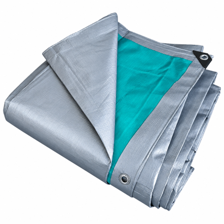 Prelata cu inele 3 x 4 m, 220 g/mp, argintiu-verde